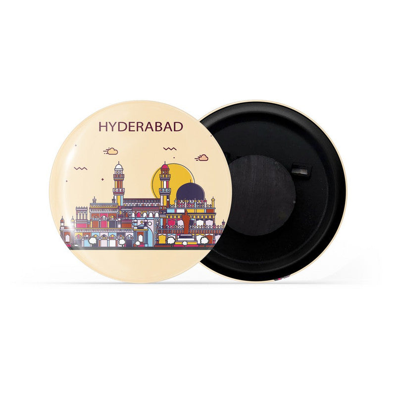 dhcrafts Fridge Magnet Brown Color Hyderabad Glossy Finish Design Pack of 1